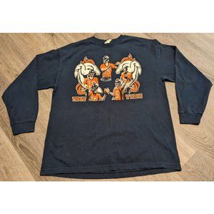 Tebow Time Denver Broncos We Believe NFL Long Sleeve XL Navy Blue Shirt #15
